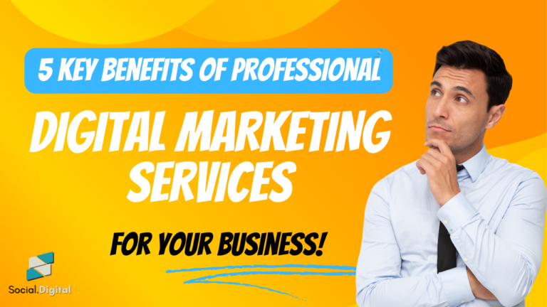 professional digital marketing services, Man Thinking , yellow background, a blog about marketing services by an agency, agency logo in left lower corner.